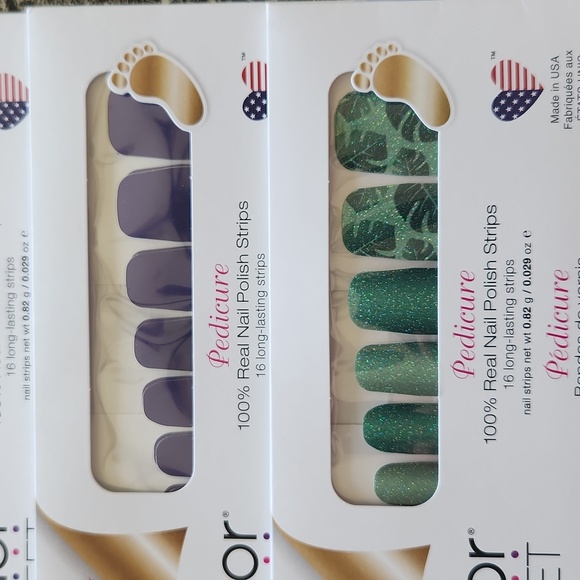 Color Street Pedicure Real Nail Polish Strips, Set of 3, Purples and Greens - Picture 2 of 7